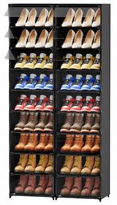 lot 62647 image: FIDUCIAL HOME 9 Tiers Tall Large Shoe Storage Cabinet 36 Pairs Closed High Top Shoe Rack Holder Organizer with Clear LidFit Size 12