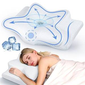 lot 62649 image: Emircey Painless Sleeping Cervical Neck Pillow for Pain Relief, Adjustable Memory Foam Pillows for Side Back Stomach Sleeper, Odorless Cooling PillowBreathable Cases, Orthopedic Contour Bed Pillow