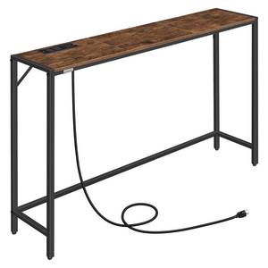 lot 62661 image: MAHANCRIS Console Table, Narrow Sofa Table, 43.3� Entrance Table with Power Station, Behind Couch Table, Simple Style, for Living Room, Hallway, Entryway, Foyer, Rustic Brown and Black CTHR112E01