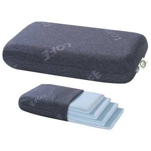 lot 62670 image: LOFE Adjustable Thin Memory Foam Pillow - 4 Heights from 1.2 to 4.8in, Cervical Pillow for Neck Pain Relief, CertiPUR-US Neck Support Pillow for Side Sleepers, BackStomach Sleepers, a Removable Cover