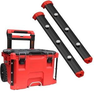 lot 62693 image: Alpha Rails - Alpha Engineered Threaded Rails Compatible with Milwaukee Packout Rolling Tool Box (12.6 (320mm) - Black)