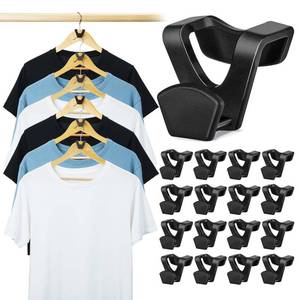 lot 62708 image: SMARTOR Space Saving Hangers, Space Saver Hangers as Hanger Organizer, Closet Hangers Space Saver for Clothes Hanger Connector, Hanger Hooks Space Saver as Closet Organizer, Black - 60 Pack