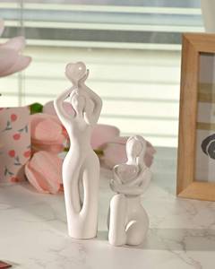 lot 62716 image: DN DECONATION Mothers Day Tabletop Decorations Marble Friendship Figurines with Heart Crystal Stone, White Mother and Daughter Statues, Women Sculpture Gifts for Mom, Sister and Friends