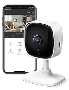 lot 62732 image: TP-Link Tapo 1080P Indoor Security Camera for Baby Monitor, Dog Camera w Motion Detection, 2-Way Audio Siren, Night Vision, Cloud & SD Card Storage, Works w Alexa & Google Home (Tapo C100)