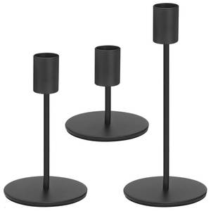 lot 62741 image: Anndason Set of 3 Black Candlestick Holders Black Candle Holder Black Taper Candle Holders Candle Holders Decorative Candlestick Holder for Home Decor, Wedding, Dinning, Party, Anniversary (Black)