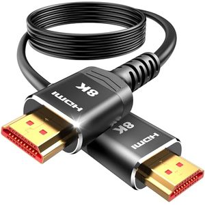 lot 62746 image: Highwings HDMI Cable 15 FT Long, 8K 4K HDMI 2.1 Cable in-Wall CL3 Rated, 48Gbps, Performance Cord Ultra High Speed 8K60Hz 4K120Hz, eARC, HDCP 2.2&2.3, Compatible for PS5, SoundBar, AVR, UHD TV
