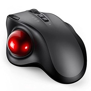 lot 62750 image: VssoPlor Wireless Trackball Mouse - 2.4G USB  Dual Bluetooth Rollerball Mouse, Easy Thumb Control, Rechargeable Ergonomic Mouse Trackball for Mac, Laptop, PC, iPad, Windows, Android, iOS (Black)