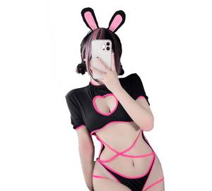 lot 62759 image: JasmyGirls Sexy Bunny Lingerie Anime Cosplay Costume Halloween Naughty Maid Outfit Kawaii Bikini Cute Roleplay One Piece Bodysuit NO SIZE LOOKS MEDIUM