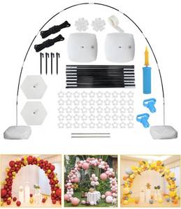 lot 62781 image: Large Balloon Arch kit with Heavy Base,Birthday Party Wedding Graduation party, DecorationsSupplies,Used to make a 9FT Tall &10Ft Wide(adjustable) Balloon GarlandGround balloon arch that can be DIY