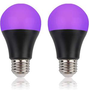 lot 62802 image: GREENIC UV Led Black Light Bulb 2 Pack, 8W (60W Equivalent) A19 E26 Blacklight Bulb UVA Level 385-400nm, Glow in Dark for Body Paint Club Party Neon Posters