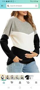 lot 62812 image: IFFEI Womens Maternity Nursing Tops Breastfeeding Tank Tee Shirt Long Sleeve Nursing ClothesBOTTOM COLOR IS REDLARGE