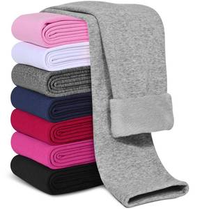 lot 62928 image: Kiiavoro Girls Fleece Lined Leggings Cotton Kids Winter Warm Leggings Thick Thermal Tights Pants, 1 Pack Light Gray