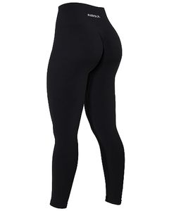lot 62930 image: AUROLA Power Workout Leggings for Women Tummy Control Squat Proof Ribbed Thick Seamless Scrunch Active Pants,Black,Lno visible size