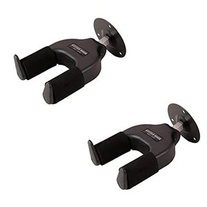 lot 62946 image: Magik 1-2 Pc Guitar Wall Hanger Mount Stand Guitar Black Stand Wall Mount Auto Lock (2 Pack)