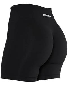 lot 62949 image: AUROLA Intensify Workout Shorts for Women Seamless Scrunch Short Gym Yoga Running Sport Active Exercise Fitness Shorts Black