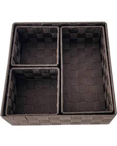 lot 62963 image: Woven Storage Baskets for Organizing,drawer organizer,dresser organizer countertop,organizers and storage for bathroom,storage bins for shelves,Set of 4,Brown