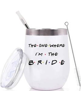 lot 62974 image: Bride Gift-Engagement Gift,Bride to Be,Bridal Shower Gift,Bachelor Party Gift,The One Where Im the Bride-Wedding Gifts for Fiancee,Wifey,Women,Her-12 Oz Stainless Steel Tumbler