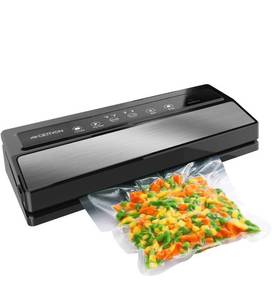 lot 62976 image: GERYON Vacuum Sealer Machine, Automatic Food Sealer, Starter KitLed Indicator LightsEasy to CleanDry & Moist Food Modes Compact Design (Silver)