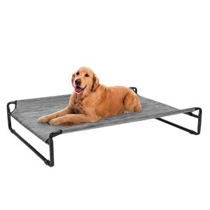 lot 63195 image: Veehoo Original Cooling Elevated Dog Bed, Outdoor Raised Dog Cots Bed for Large Dogs, Portable Standing Pet Bed with Washable Breathable Mesh, No-Slip Feet for Indoor Outdoor, Large, Black Silver