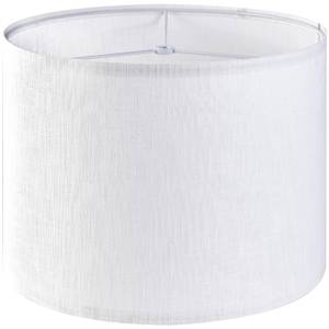lot 63196 image: GO&SO White Textured Drum lampshade Medium Lamp Shade 13 Top x 13 Bottom x 10 High (Spider) Modern Linen Lamp Shades for Table Lamp & Bedside Lamp - Natural Linen - Lampshades Replacement