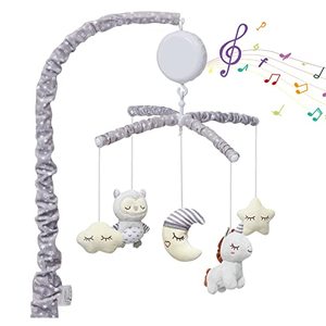 lot 63197 image: Baby Crib Mobile, Nursery Mobile for Crib with Music Motor Spinner, Musical Crib Toys for Infants 0-6 Months Girls and Boys, Crib Mount Mobiles with 36 lullabies, Gray