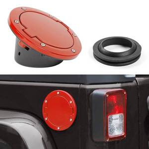 lot 63201 image: JeCar JK Fuel Filler Cover Gas Cap Aluminum Alloy Gas Tank Door Exterior Accessories for Jeep Wrangler 2007-2018 JK JKU, Red
