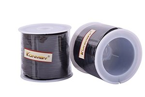 lot 63218 image: KONMAY 1.0mm Round Real Leather Cord, 25 Yards Black Leather String Cord for Jewelry Making, Necklaces, Bracelets and Crafting