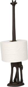 lot 63234 image: WallCharmers Rustic Paper Towel Holder, Metal Toilet or Kitchen Paper Holder for Floor or Countertop, Rustic Giraffe