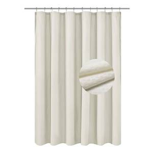 lot 63236 image: Barossa Design Soft Microfiber Fabric Shower Liner or Curtain, Hotel Quality, Machine Washable, Water Repellent, Cream, 70 x 72 inches