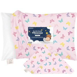lot 63242 image: KeaBabies Toddler Pillowcase for 13X18 Pillow - Organic Toddler Pillow Case for Boy, Kids - 100% Natural Cotton Pillowcase for Miniature Sleepy Pillows - Pillow Sold Separately (Flutter)
