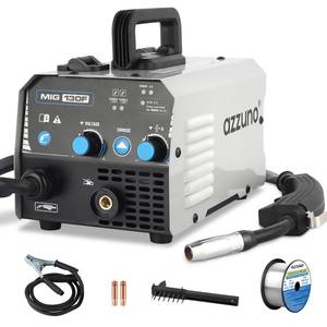lot 4546 image: AZZUNO MIG Welder,Flux Core Welder Machine 110V 130Amp, Gasless MIG Welding Machine IGBT Inverter Welder Portable Wire Feed Welder (110V) - Retail $86.24