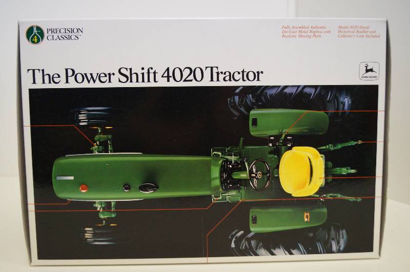 lot 1647 image: Precision ERTL John Deere 4020 Power Shift Tractor,wide front, Box never Opened NIB