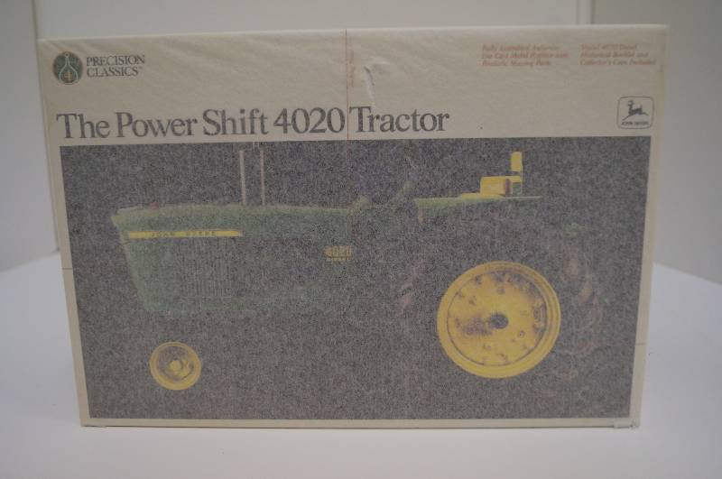 lot 1650 image: Precision ERTL John Deere 4020 Power Shift Tractor,wide front,Original Tissue Box never Opened NIB