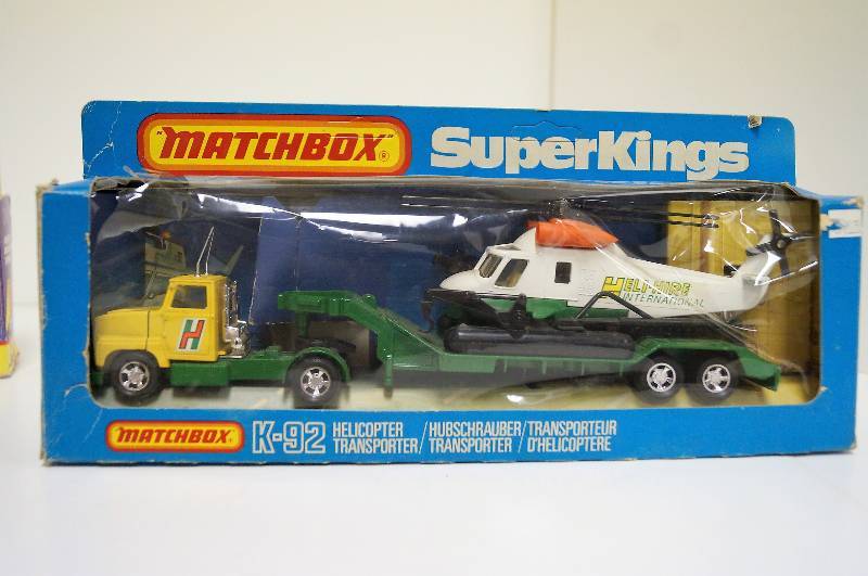 lot 2083 image: Matchbox Super Kings K92 Helicopter Transporter, 164 scale, NIB
