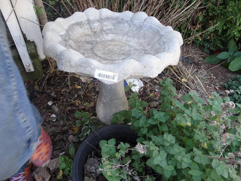 lot 203 image: Concrete Bird Bath.