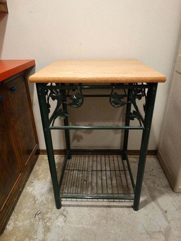 lot 407 image: Counter height metal & wood table