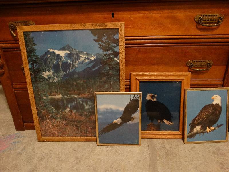 lot 456 image: 4 framed Eagle pictures