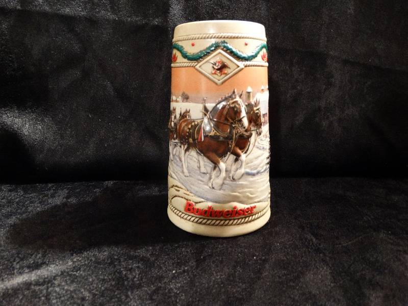 lot 467 image: 1996 Budweiser Holiday beer stein