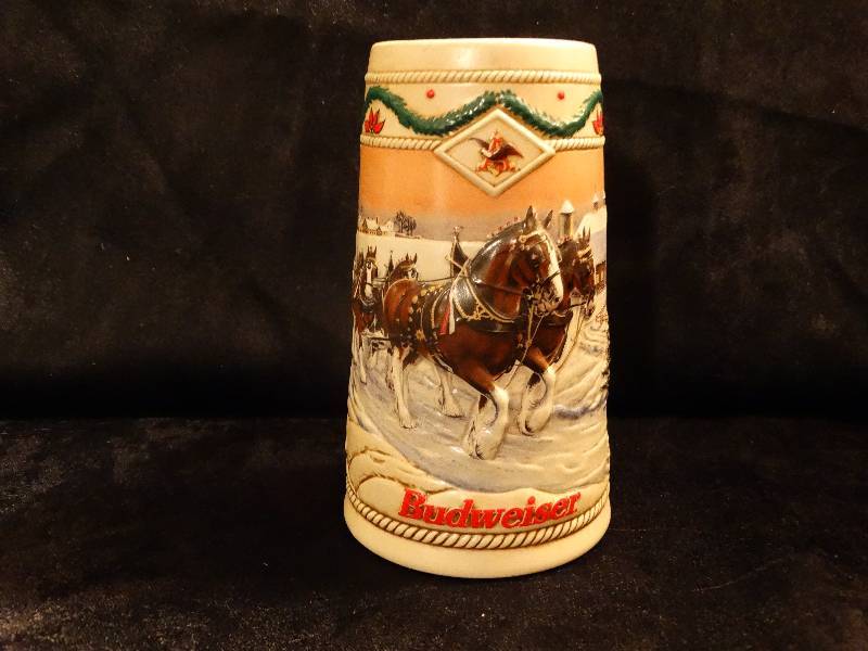 lot 466 image: 1996 Budweiser Holiday beer stein