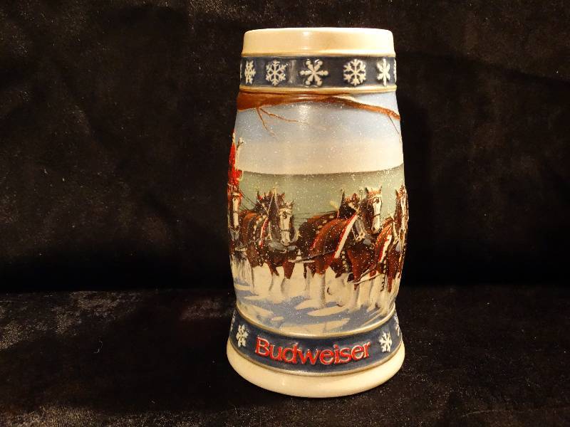 lot 473 image: 1995 Budweiser Holiday beer stein