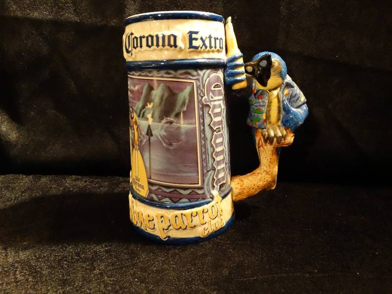 lot 477 image: Corona Extra Blue Parrot Club Beer Stein