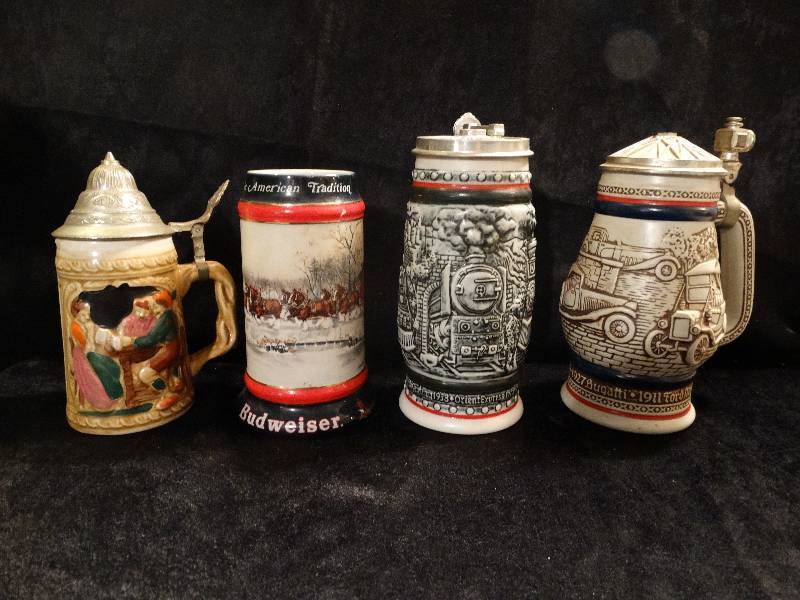 lot 497 image: Lot of 4 Beer Steins - As is