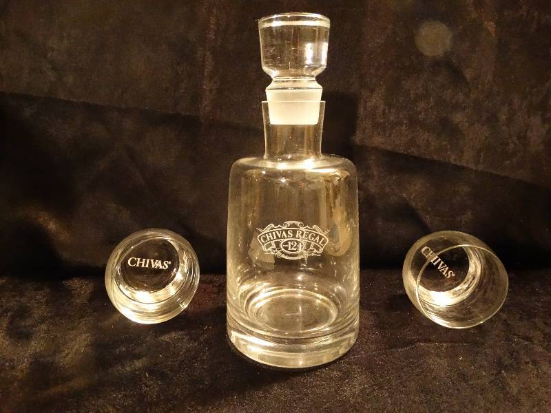 lot 502 image: Chivas Regal Decanter & 2 Glasses