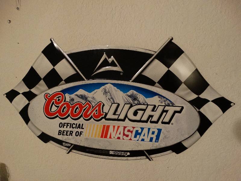lot 505 image: Large Coors Nascar Metal Sign.