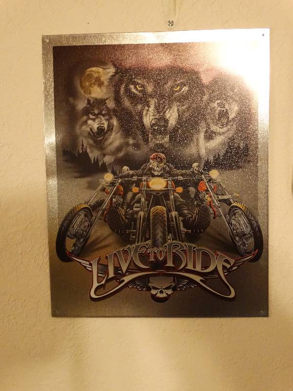 lot 513 image: Live to Ride metal sign