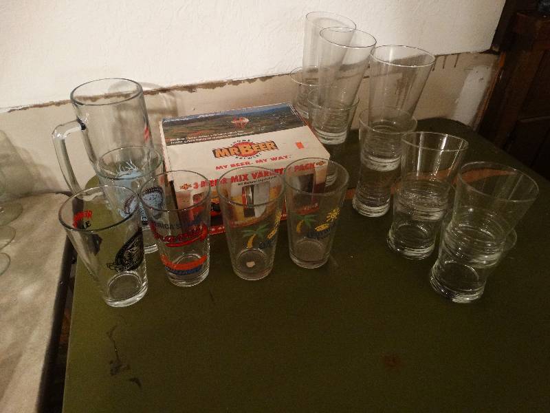 lot 542 image: Lot of Beer making supplies and glasses.