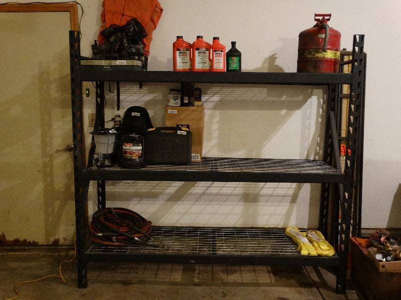 lot 804 image: Metal Pallet Shelving - contents not included.  77 long x 2ft. deep x 72 tall