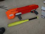 Nerf gun & baseball bat