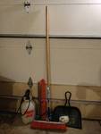 Lot of cleaning supplies - Broom, Dust Pan, Sprayer