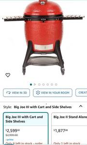 lot 22726 image: Kamada Joe Big Classic 3 24inch SmokerGrill Retails $2599.99